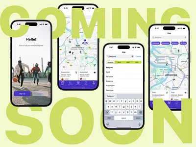 Mobile app app application branding comingsoon design graphic design mobile mobile app mobileapp soon sport sport app sport application sportapp typography ui uiux ux