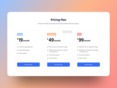 Pricing Plan UI Exploration design graphic design interaction interface pricing pricing plan ui ux web