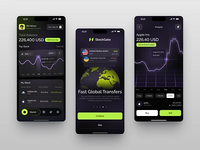 StockGate - Mobile for Finance animation app design app ui design branding fintech website illustration interface investment website ios app mobile mobile design print product design service startup typography ui ux v web design