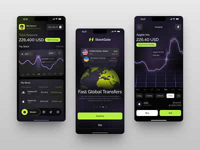 StockGate - Mobile for Finance animation app design app ui design branding fintech website illustration interface investment website ios app mobile mobile design print product design service startup typography ui ux v web design