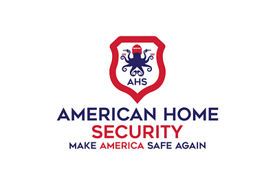 Make America Safe Again bold logo design home security logo patriotic logo design red white blue logo safety logo elements security branding security company logo security logo shield logo design