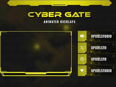 Cyber Gate Stream Overlay Package stream design stream ideas stream overlay streamer twitch overlay