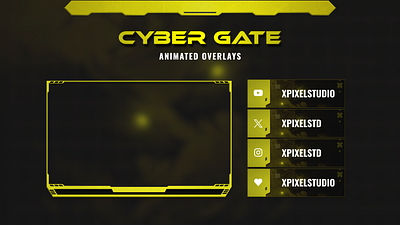 Cyber Gate Stream Overlay Package stream design stream ideas stream overlay streamer twitch overlay