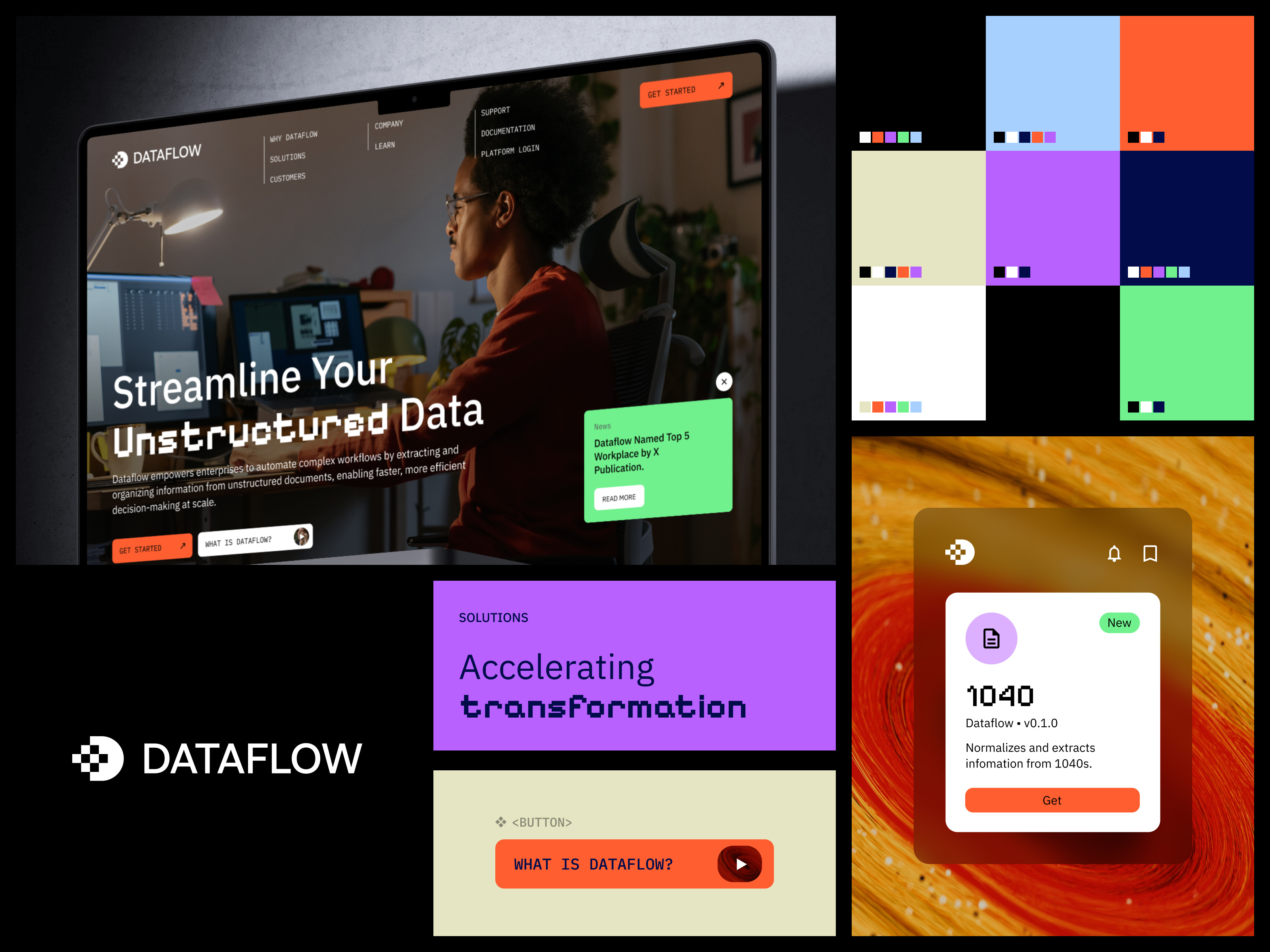 Dataflow - Route 2 Exploration app b2b bento clean colors design design language grid landing page macbook mockup product saas typography ui ux web web app websiste website