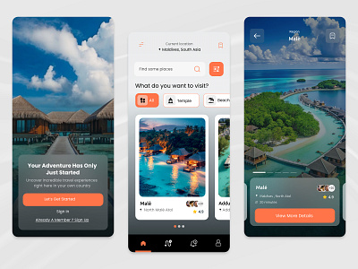 Day 02 Of UI - Travel App app design fun graphic design illustration mobile mobile app product design ui user interface ux vector