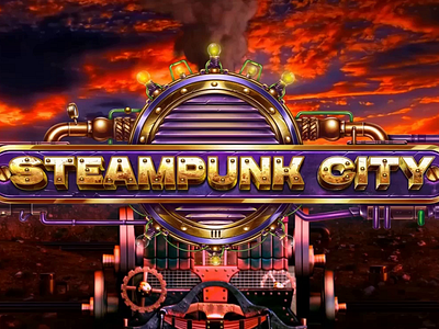 Logo splashscreen animation for the online slot "Steampunk City" animation digital art gambling gambling animation gambling art gambling design game art game design graphic design logo logo animation logotype logotype animation motion graphics slot animation slot design steampunk steampunk city steampunk theme