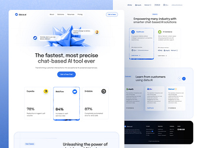 Conversational AI Landing Page agent ai app artificial assitant clean conversational customer design ecommerce health homepage landing page minimal saas ui uiux virtual website