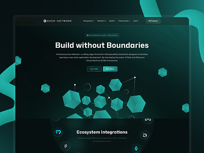 Exzo Network cripto home page web page