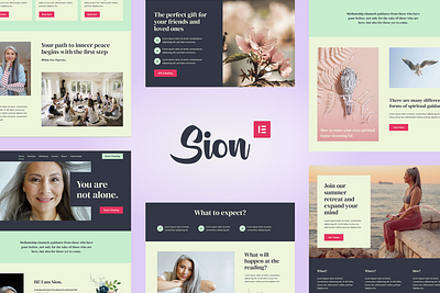 Sion - Psychic Medium Elementor Template Kit coach creative design elegance elegant elementor feminine floral inspiration medium pastel pink psychic spirituality template timeless trendy website woman wordpress