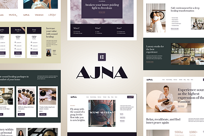 Ajna - Sound Healing & Music Therapy Elementor Pro Template Kit artist audio clean coach counsellor ecommerce healing health inspiration life coach meditation music retreal sound spiritual template therapy wellness wordpress yoga studio