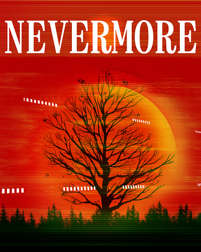 Nevermore digital art graphic design nevermore photoshop poster trees