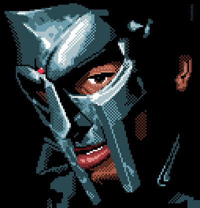 MF DOOM 8bit big pixel design hiphop illustration mf doom music old school pixel pixel art rapper