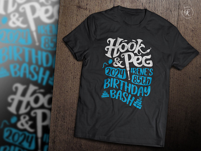 Hook & Peg Typography T-Shirt Design 85th birthday bash birthday t shirt hook peg typography typography t shirt