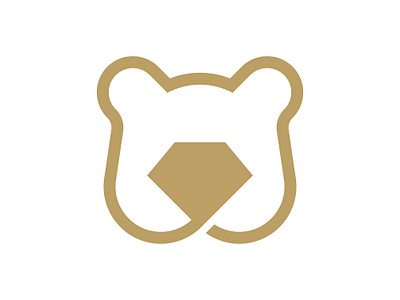 diamond bear logo animal animals bear brand and identity crystal diamond elegant face forest gold head jewelry logo luxury minimilist monoline premade logos tech technology wild