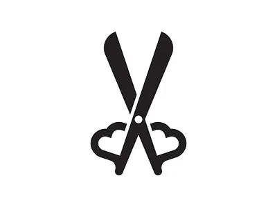 Scissor Heart Logo app barber shop beard brand brand and identity fashion gentleman hair haircut illustration logo logodesigner minimilist premade logos salon scissor shave shaving style trend