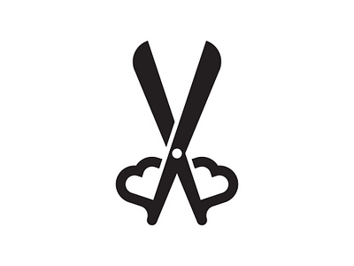 Scissor Heart Logo app barber shop beard brand brand and identity fashion gentleman hair haircut illustration logo logodesigner minimilist premade logos salon scissor shave shaving style trend