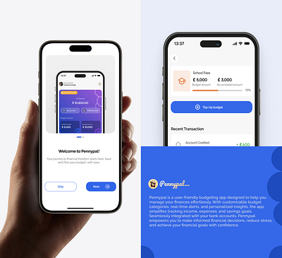 Pennypal app budget app fintech app mobileapp development onboarding screen ui userexpirience design userinterface design web development
