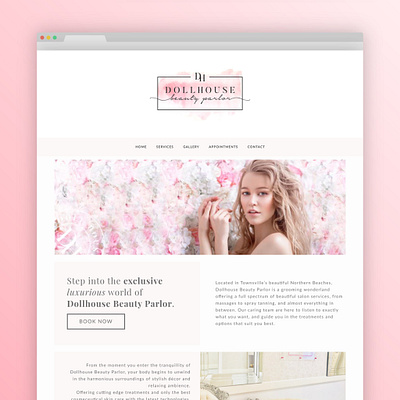 Doll House beautiful beauty brand branding design elegant feminine logo pink site sophisticated web webdesign website wellness woman women