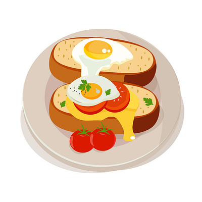 Vector Design Idea of bread & egg