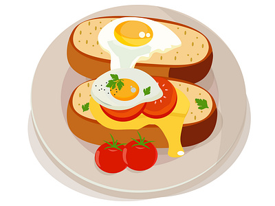 Vector Design Idea of bread & egg