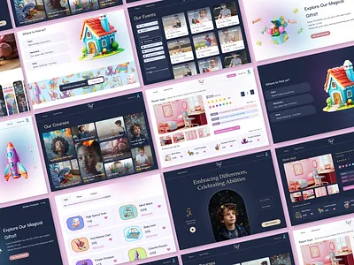 Taif all pages autism children dark light pages ui ux design