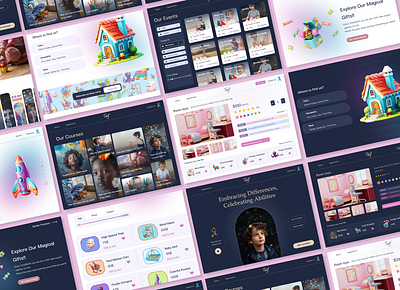 Taif all pages autism children dark light pages ui ux design