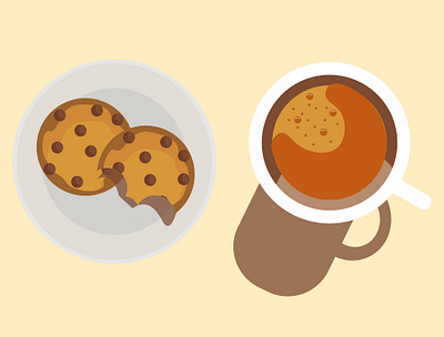 Vector design of Tea & cookies