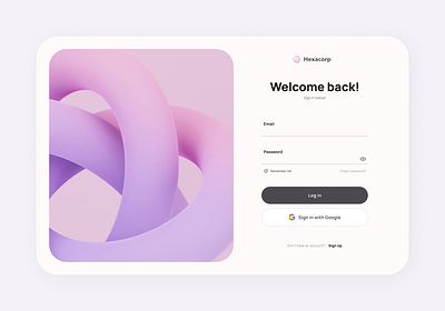 Sign in page – Minimal UI clean create account email forgot password google light log in login minimal minimalistic pink purple register saas sign in sign up ui ux webdesign website