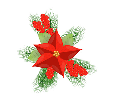 Vector design of poinsettia for Christmas