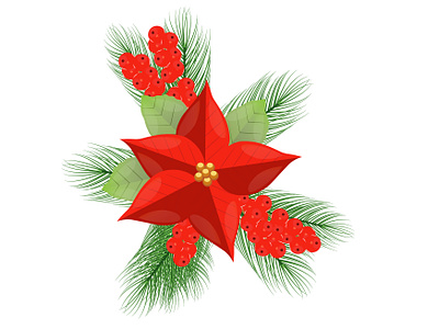 Vector design of poinsettia for Christmas