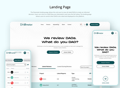 DAOmeter Landing page landing page ui ux web3