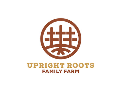 Upright Roots Logo unused 2 brand branding calvary concept creative cross design faith farm fence graphic design identity identity design logo logo design roots