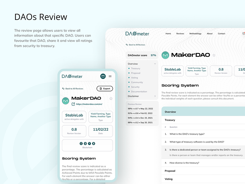 Reviews app dao ui ux web3