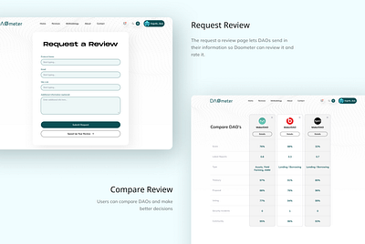 Request and compare reviews app ui ux web3