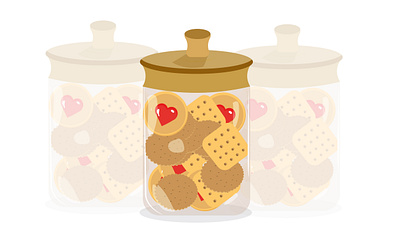 Vector design of Jar full with delicious biscuits.