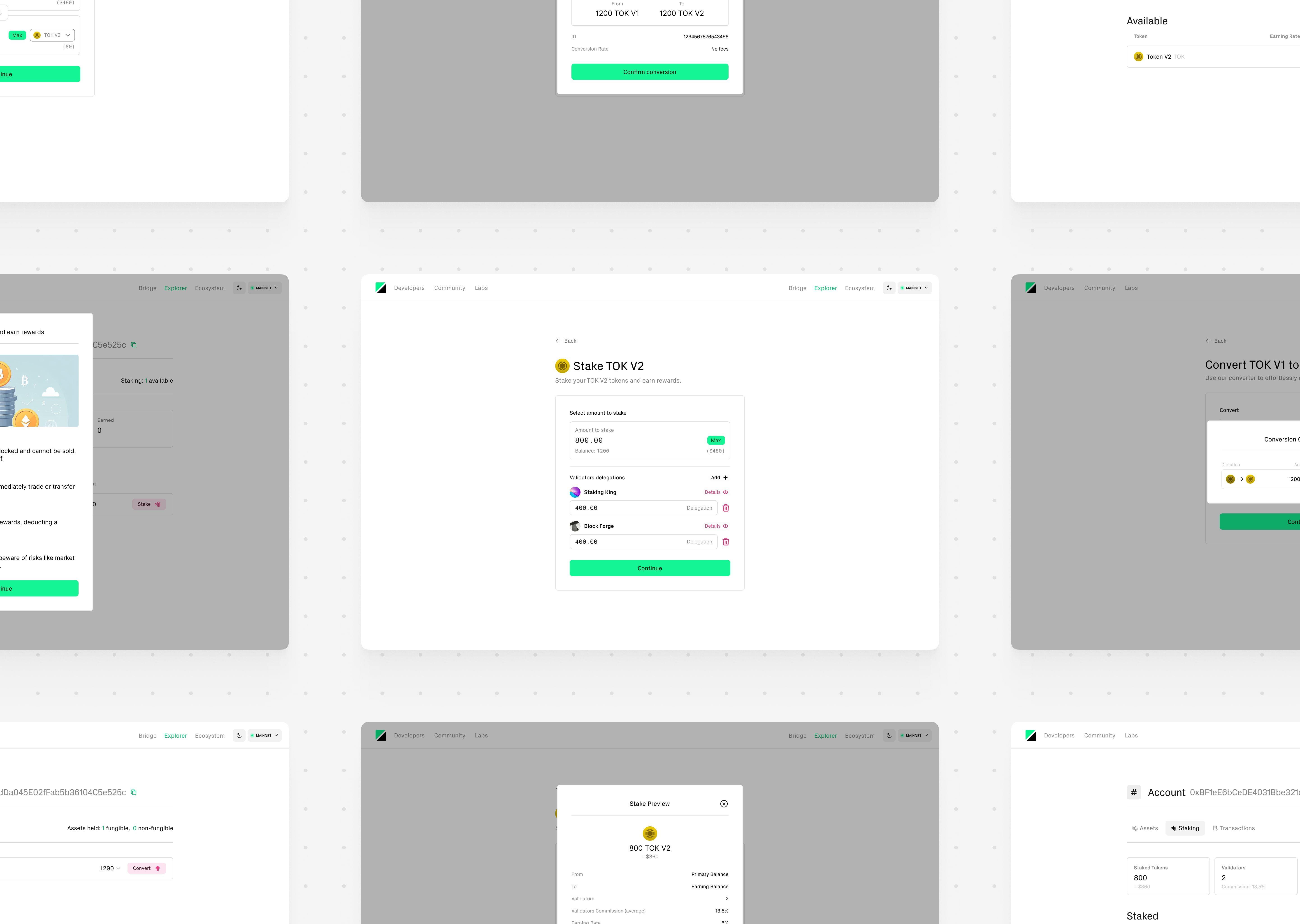 Crypto Staking Feature application bordeaux calculator clean crypto feature fees figma french designer interface design staking tokens ui validators