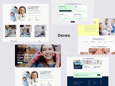 Denex - Dental Care Landing Page agency website branding clean design creative website dental dental care dentist design hospital medical trending uidesign uiux web