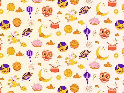 mid-autumn festival pattern design graphic design illustration