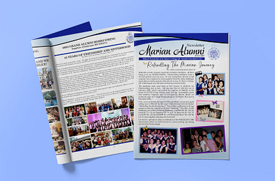 Marian Alumni Newsletter Design adobeindesign adobephotoshop alumnicommunity graphicdesign layoutdesign newsletterdesign publicationdesign