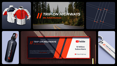 Trip On Highway - YouTube Channel Visual Identity advertisement biker jacket biking branding country design highway journey logo long drive off road road trip visual identity youtube youtube channel