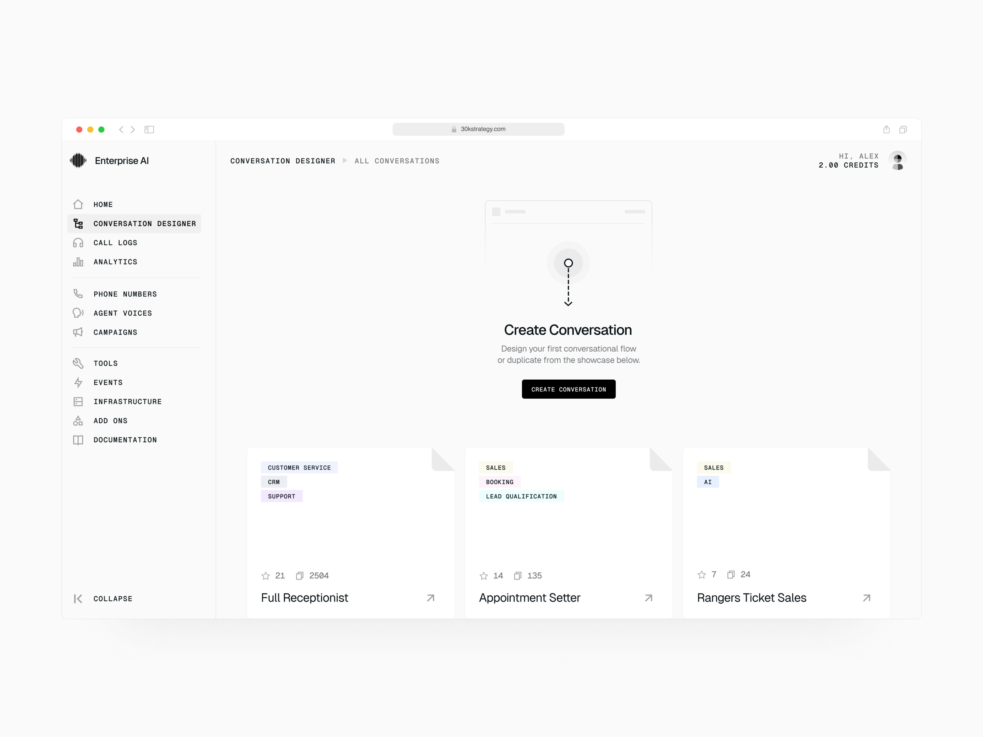Example of AI Phone Agent - Blank Slate