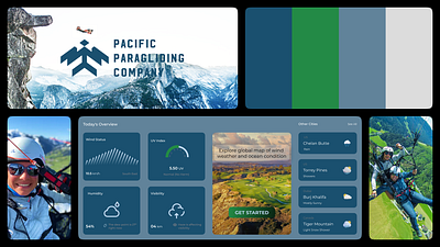 Pacific Paragliding Company - Visual Identity activity adventure brand branding brave canada cliff jump flying identity mountain paragliding soprts sports company visual identity weather