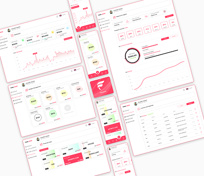 Finance Web Application Design app design prototyping ui uiux ux web app web application web design wireframes