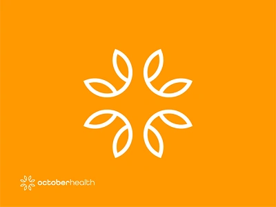 October Health abstract branding cross design graphic design health icon identity leaf logo mark