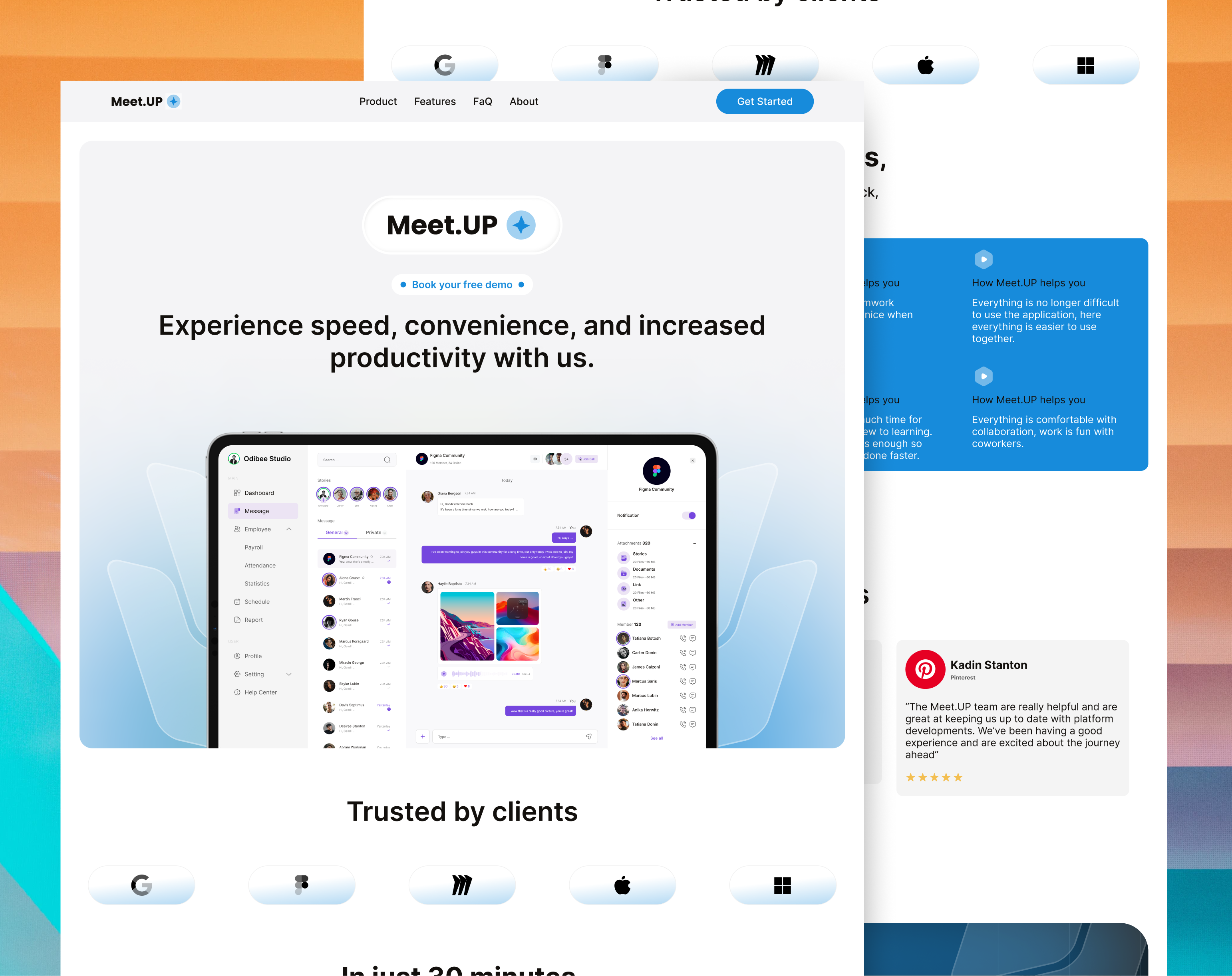 Landing Page | Meet.UP | Website Design design project management ui ui design uiux uiux design ux ux design