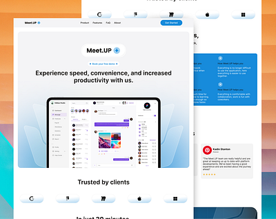 Landing Page | Meet.UP | Website Design design project management ui ui design uiux uiux design ux ux design