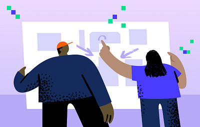 Mapping app branding data design flat icon illustration map people pixels purple server tech texture ui vector