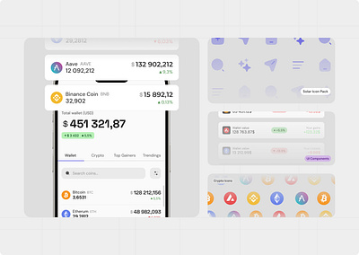 ⭐️ Crypto UI App Bento app app mobile bento branding component crypto dashboard design figma form graphic design mobile notification ui