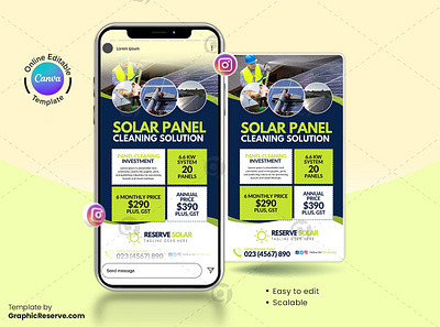 Solar Panel Cleaning Instagram Story Canva Banner canva social media post template social media post design solar digital marketing solar energy business marketing solar facebook post design solar instagram post design solar instagram story solar instagram story banner solar social media marketing solar social media post