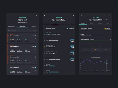 Relicx User Flow Side Rails craft darkui madebycraft ui userflows ux workflows